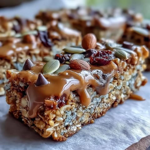 Golden Nut-Free Granola Bars with Honey and Oats: packed with coconut, pumpkin seeds, and raisins for a satisfying, allergy-friendly treat.