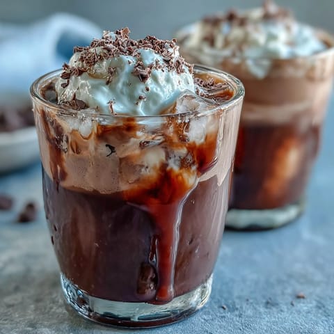 Indulgent chocolate cream cold brew topped with rich cocoa and served over ice for a decadent treat.