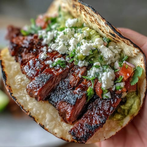 Cinco de Mayo Street Taco Bar with Carne Asada featuring juicy grilled steak and colorful fresh toppings.  