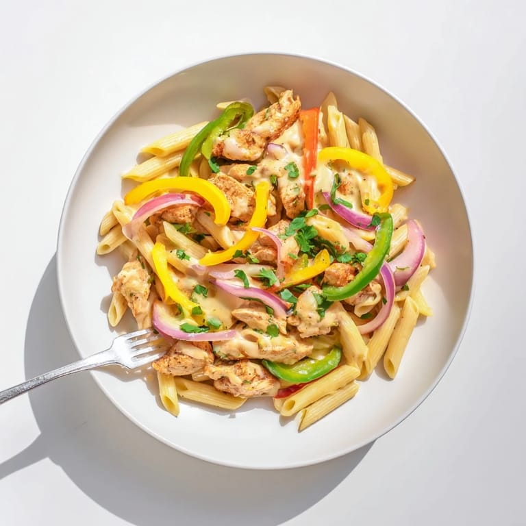The rich, cheesy sauce clings to every piece of pasta and vegetable, creating a satisfying and colorful main course ready in under 40 minutes.