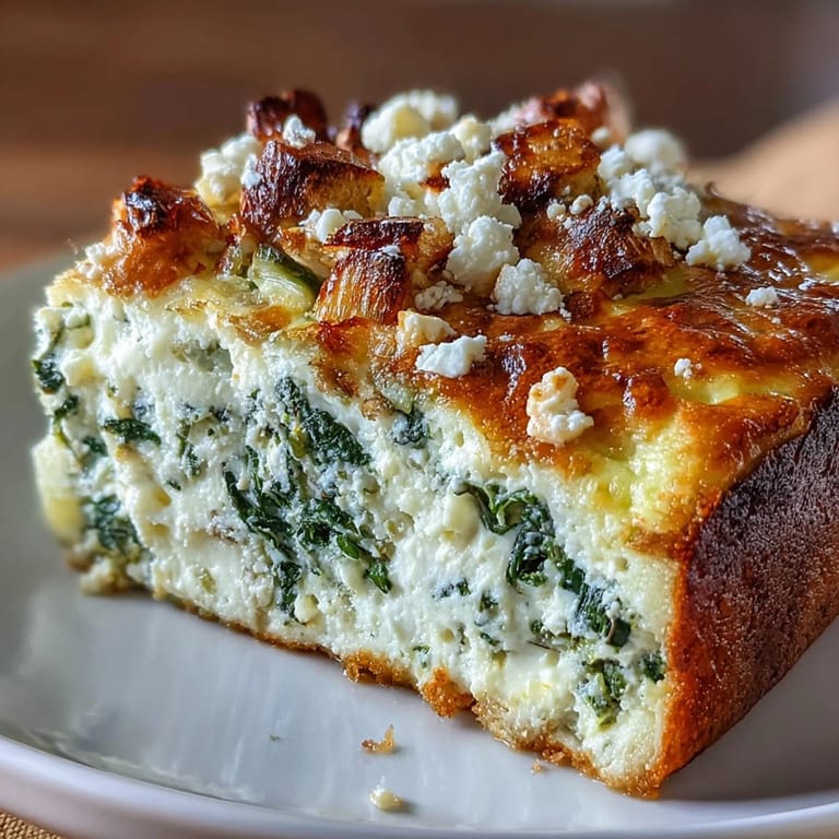 Plated slice of High Protein Spinach Artichoke Bake alongside a fresh salad, ideal for a healthy American dinner.