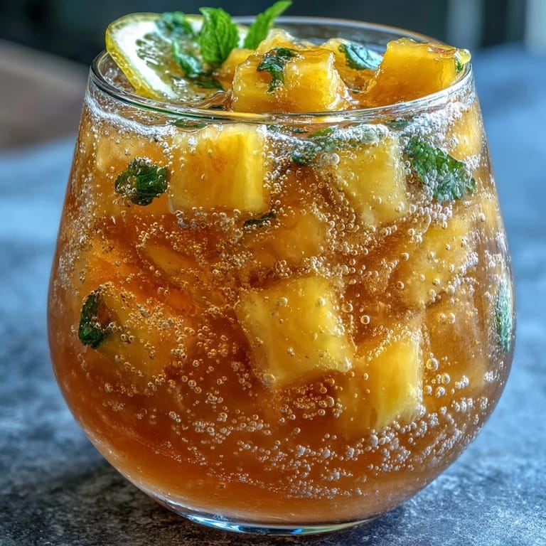 Refreshing Grad Party Punch: vibrant mango pineapple sparkling lemonade celebration drink.