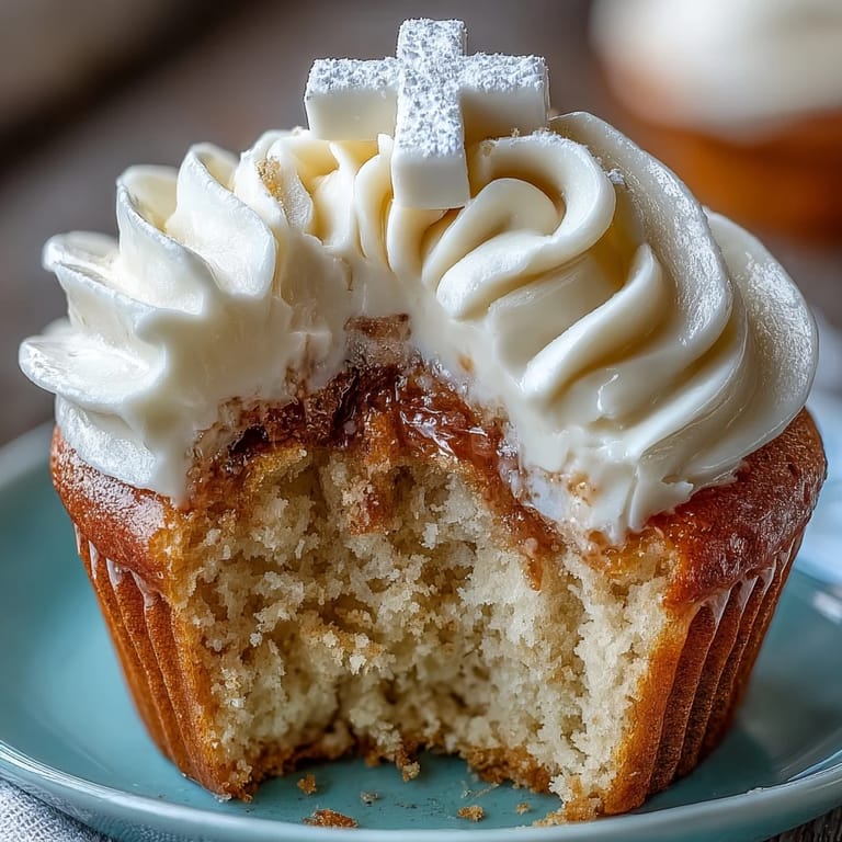 Beautifully decorated communion cupcakes, complete with elegant vanilla buttercream and cross toppers.