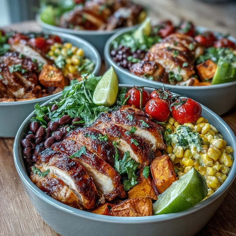 Flavorful BBQ chicken meal prep bowls garnished with avocado and cilantro, appealing to any palate.