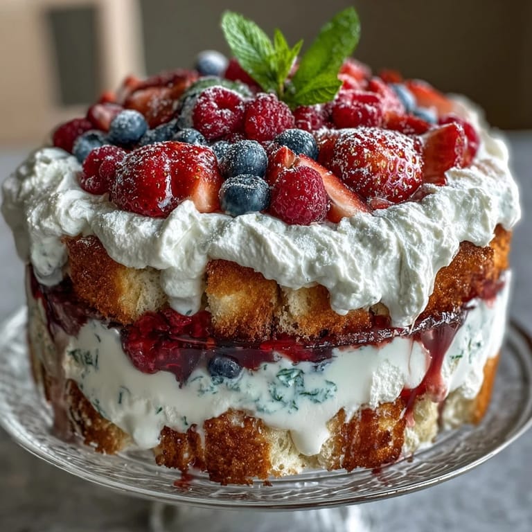 Festive Red White Blue Berry Trifle: a stunning patriotic dessert ready for serving.