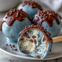 1. Adorable robins egg blue cake pops with speckled chocolate coating, perfect for festive spring dessert tables and Easter celebrations.  