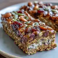 Nut-Free Granola Bars with Honey and Oats: chewy, wholesome bars with oats, seeds, and dried fruit, perfect for nut-free snacking.