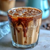 Homemade Brown Sugar Oat Milk Shaken Espresso, frothy and creamy, a perfect cool treat.